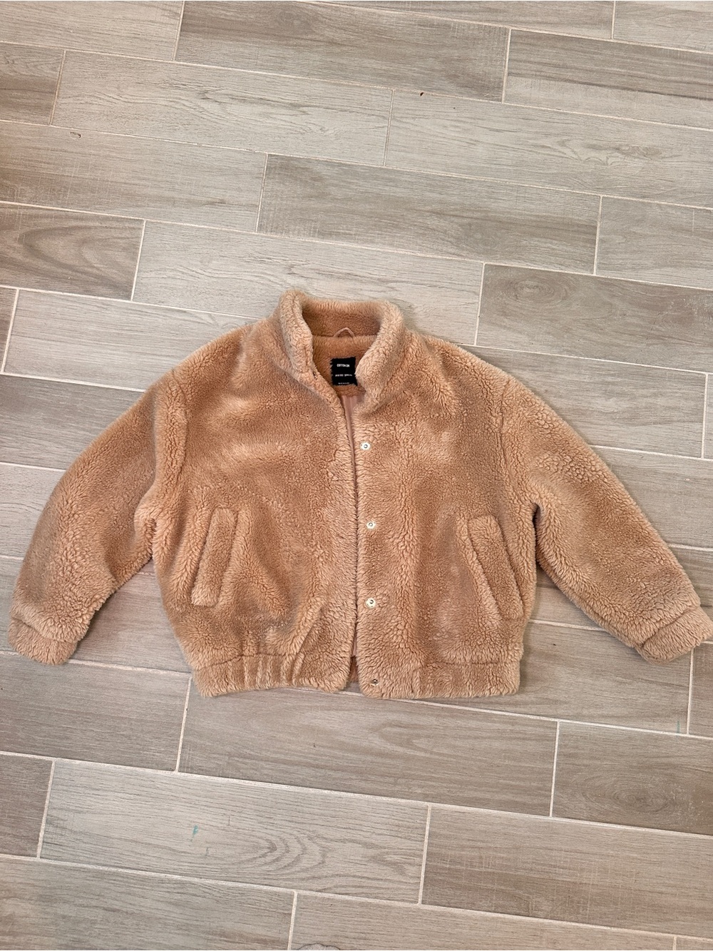 Cotton On Tan Faux Sherpa Bomber Jacket